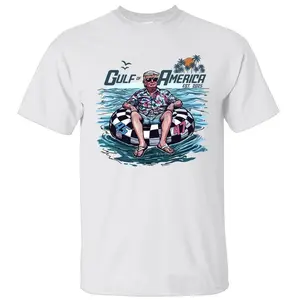 45th 47th President Trump Chillin On The Gulf Of America Est. 2025 Shirt, Crewneck Graphic Printed Unisex Cotton T-shirt For Men For Women