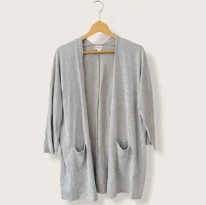 Womens Grey Cardigan One Size Fits All Open Front Sweater Donni S M L XL XXL Fashion Sweater Pockets ONE SIZE FITS MOST Tops Knitwear Womenswear Casual
