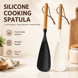 Set of 4 heat-resistant nonstick spatulas — withstands up to 446°F/230°C; Mother’s Day gift; nonstick surface; wide mouth design suitable for flipping pancakes, eggs, fish, BBQ, salads, stir-fries — compatible with pans and grills — easy-to-clean kitchen