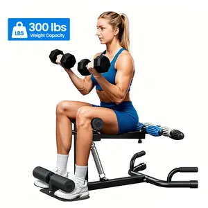 Ranbro Professional Sissy Squat Machine, 300Lbs Capacity 3-in-1 Home Workout Station for Abdominal & Leg Training, Adjustable Core Strength Fitness Equipment with Resistance Bands, Space-Saving Full Body Exercise Machine SummerVibes, Adjustable Ab Machine