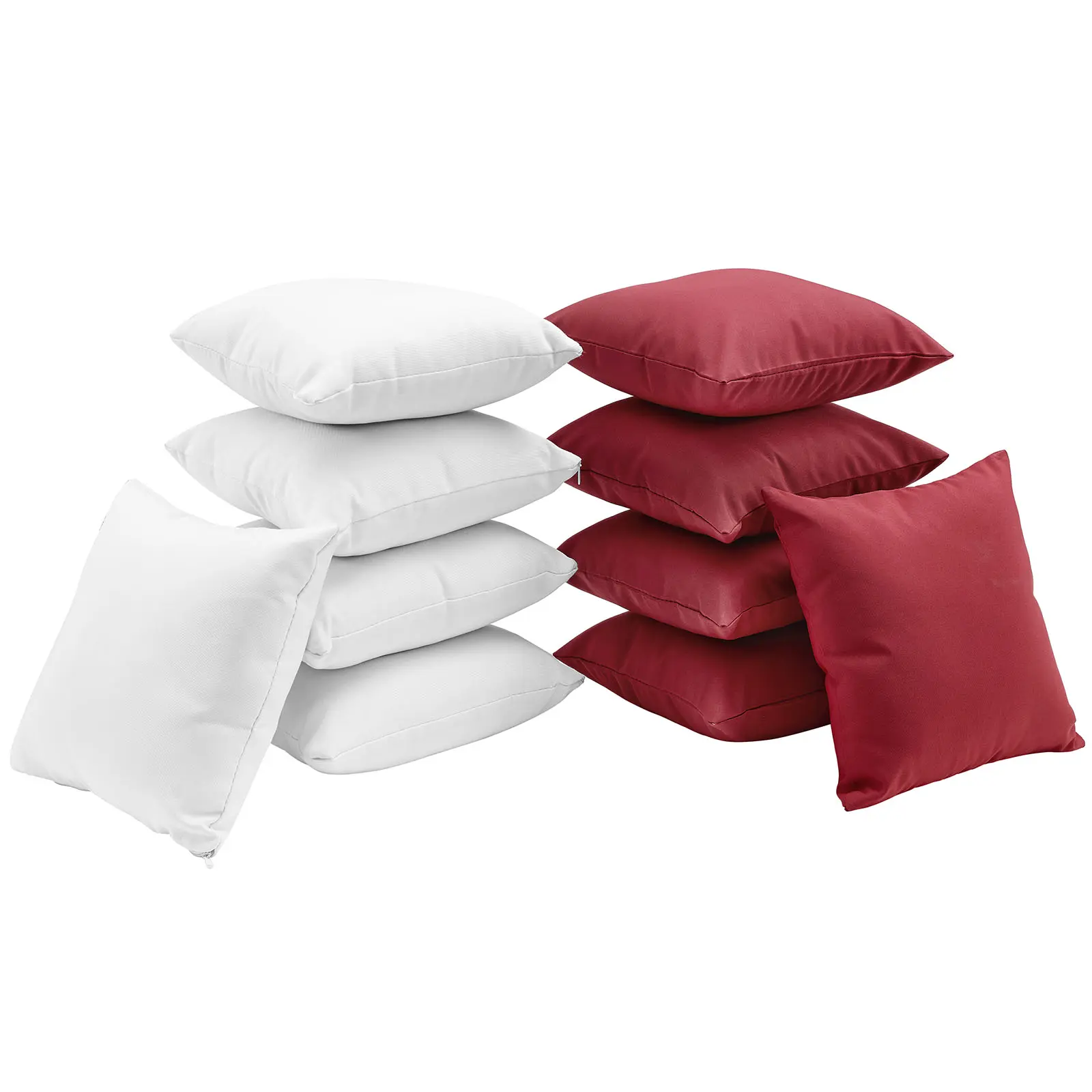 Modway Gather Ten Piece Pillow Set in White Red