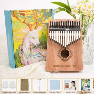 Custom Anniversary Gift Kalimba | Personalized Engraved Wooden Thumb Piano for Couples Cat & Moon Custom Wooden Instrument Gift Percussion