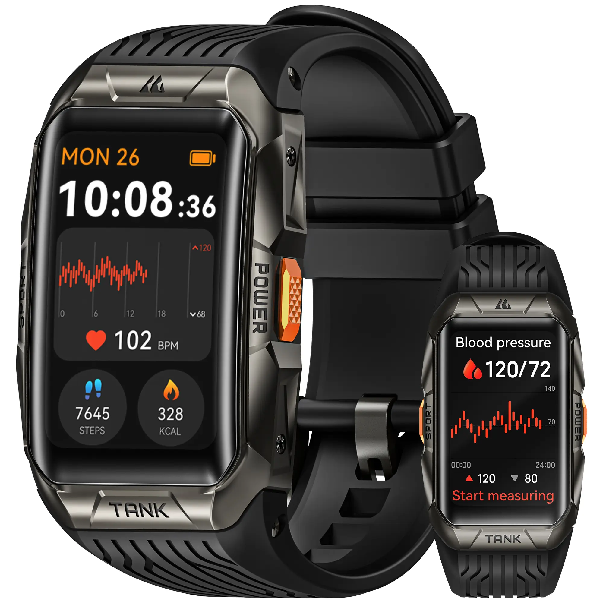 KOSPET X2 Smartwatch,Automatic Fitness Tracker,Bluetooth Calling,44-Day Battery Life,50M Waterproof,AMOLED Display,Full-Metal, Android and iOS Watches