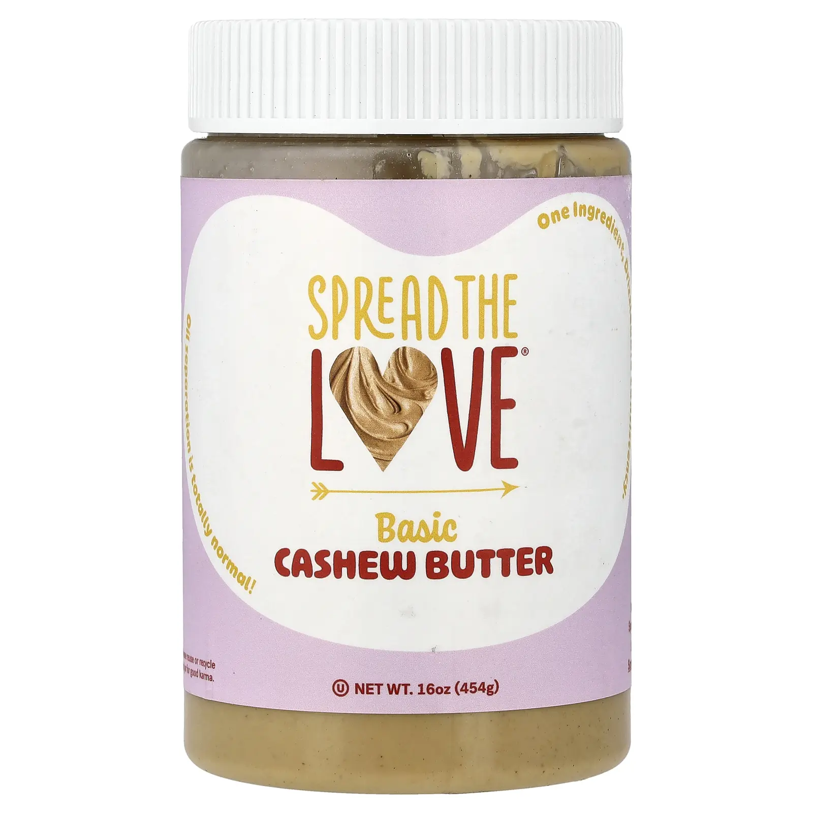 Spread The Love Cashew Butter, Basic , 16 oz (454 g)
