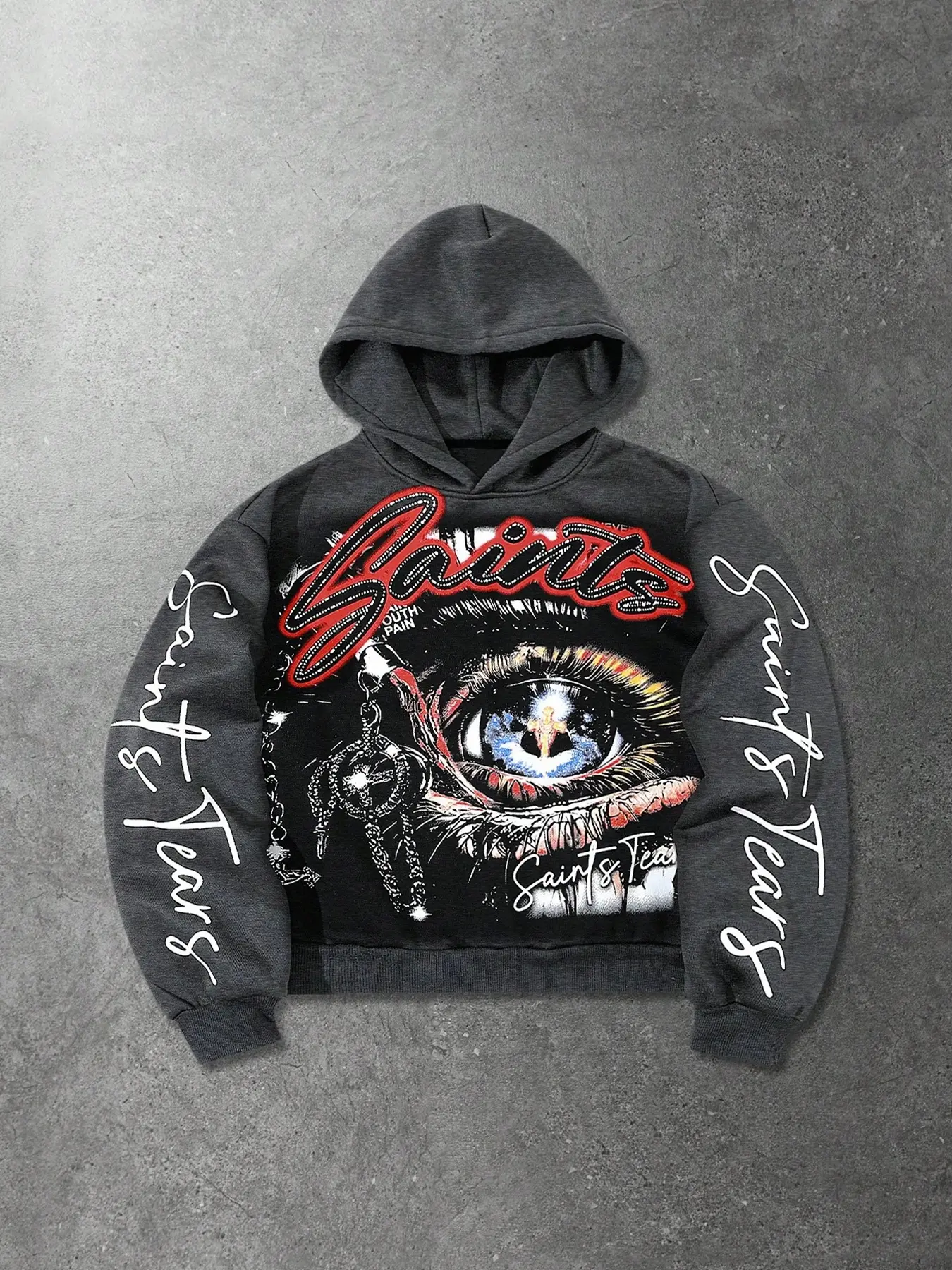 Unisex Hooded Sweatshirt with Anime Headprint Design, Fashion Stylish Streetwear Hip-Hop Casual Wear, All over Print, Long Sleeve, Fall & Winter, Fitted Graphic Sweatshirt, Graphic Hoodie