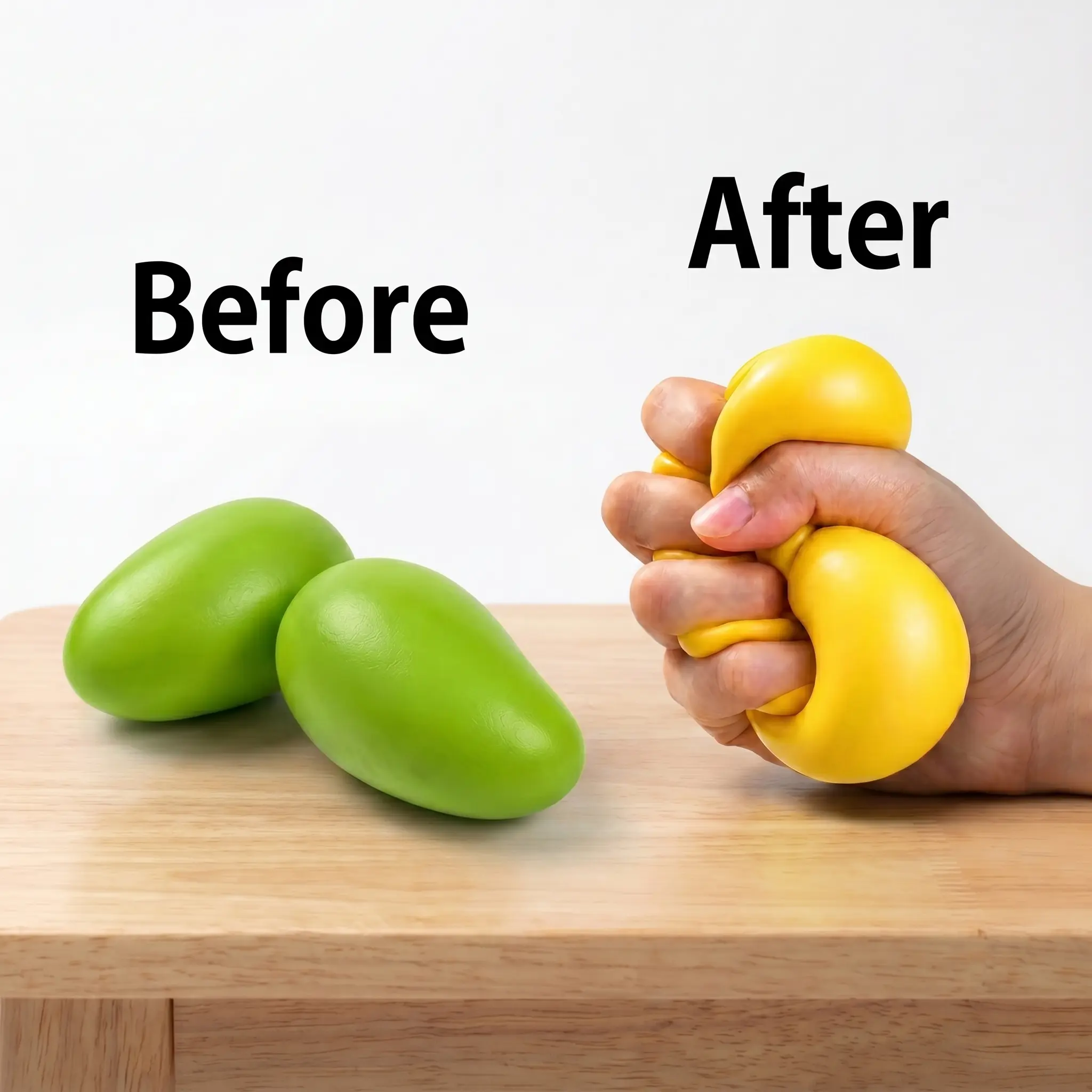 Heat Sensitive Color Changing Mango Squishy Squeeze Toy Set - Stress Relief Set, Squishies Toys, Arm Rehab Support, Heat-Sensitive Fun, Rehab-Ready Grip, Sensory Reliever, Realistic Fruit Decor, Festive Party Gift