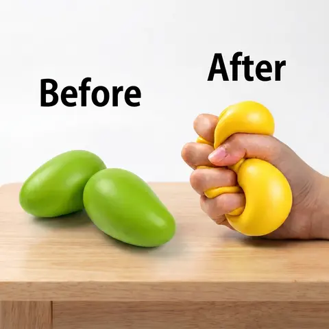 Heat-Sensitive Color Changing Mango Squishy Toy Set - Soft Squishy Companion, Sensory Stress Reliever, Finger Squeeze Stress Relief Toy, Arm Rehab Grip Support, Realistic Fruit Decor, Unique Cool Gift for Kids
