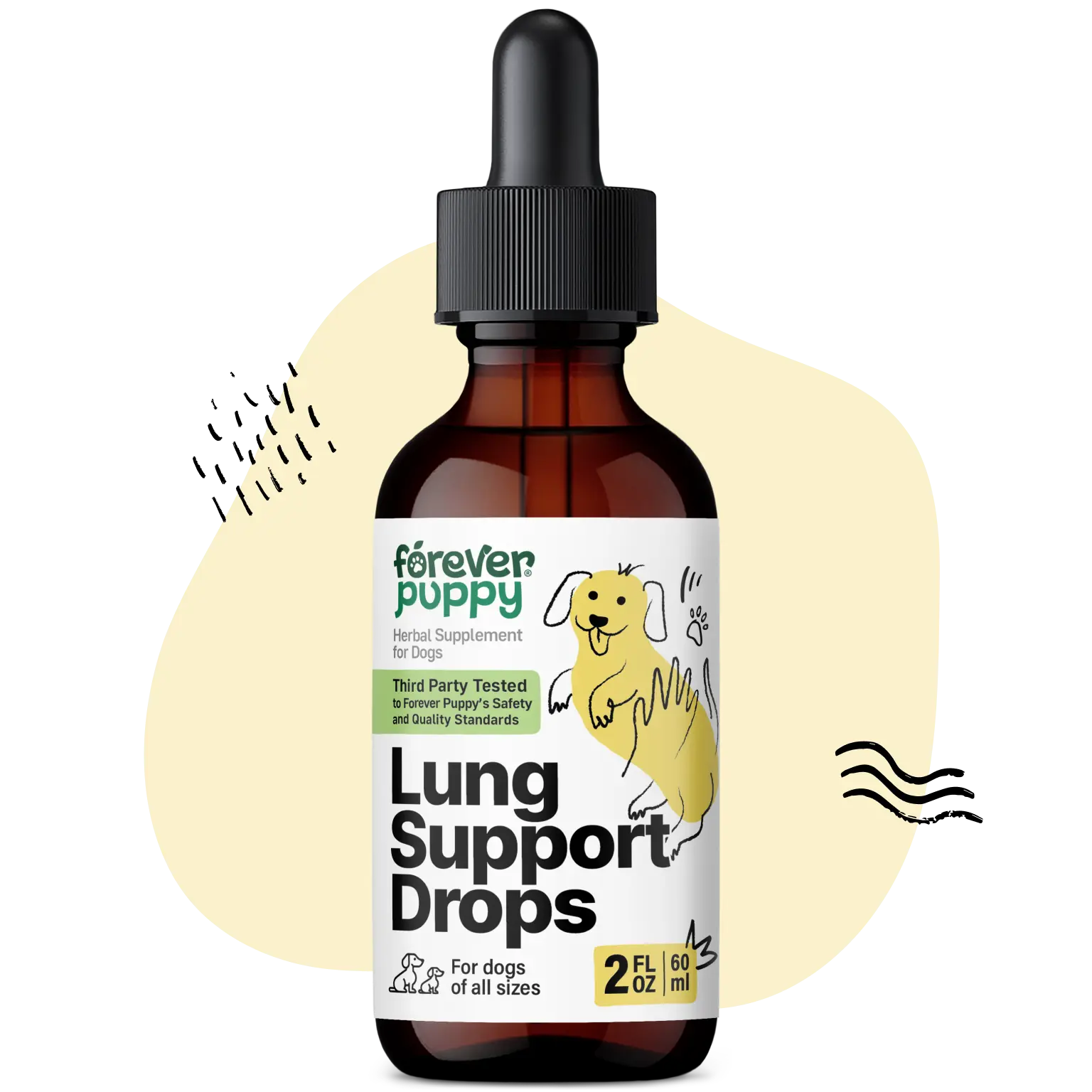 Lung Support Drops for Dogs - Respiratory Health Supplements - Mullein Leaf & Echinacea Herb for Lungs - Liquid Dog Vitamins and Supplements - Sugar & Alcohol-Free Tincture - 2 fl oz