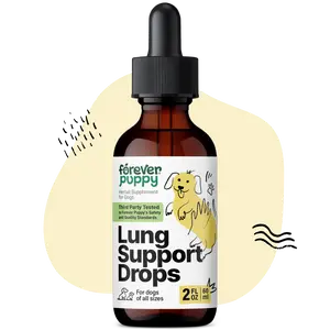 Lung Support Drops for Dogs - Respiratory Health Supplements - Mullein Leaf & Echinacea Herb for Lungs - Liquid Dog Vitamins and Supplements - Sugar & Alcohol-Free Tincture - 2 fl oz