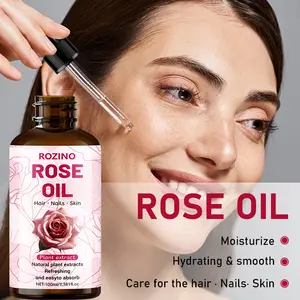 ROZINO Rose Oil - Gentle Nourishment with Rose Plant Extracts for Deep Hydration & Skin Brightening - 30ml Face Serum with Dropper - Daily Aesthetic Body Care Body Care Cleansing Cream Evening Facial Fragrance Hyaluronic Hyaluronic Acid