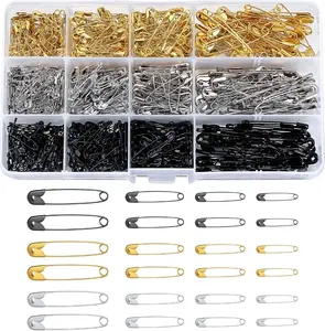 Safety Pins 540 Pcs Safety Pins Assorted, Clothes Crafts Sewing Crafts and Arts Dressmaking Accessories Jewelry Making 19mm/22mm/28mm/38mm, Gold/Silver/Black
