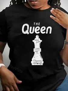 100% Cotton Chess Piece The Queen Shirt Halloween Matching Costume T-Shirt