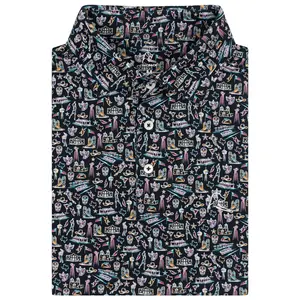 The Alamo City Men Performance Polo Breathable Mesh Fabric Classic Loose Fit Pullover Short Sleeve Stylish Menswear Golf Soccer Casual Summer Top S-5XL