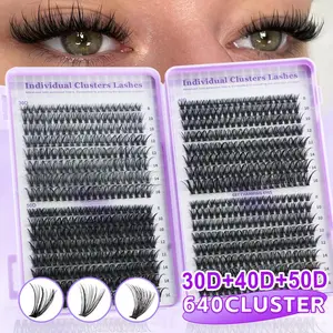 Natural Daily Dense False Eyelashes, DIY Lash Kit for Beginners, Flawless Voluminous Look, Mixed Length D Curl, Non-Toxic