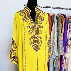 Embroidery Kaftan Dubai Women Long Dress Abaya Muslim Robe Islamic Party Gown modern islamic dress