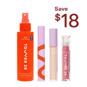 Tower 28 Essentials Bundle - 4-Step Makeup Routine for Sun-Kissed Fresh-Faced Look - Save $18 on Cosmetic Essentials
