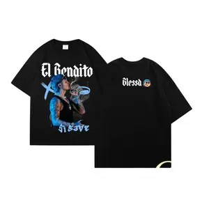 Blessd El Bendito Si Sabe T-Shirt, Latin Trap Reggaeton Streetwear Graphic Tee, Urban Music Fans Unisex Cotton Shirt for Men Women, Hip Hop Outfit Casual Concert Summer Everyday Wear