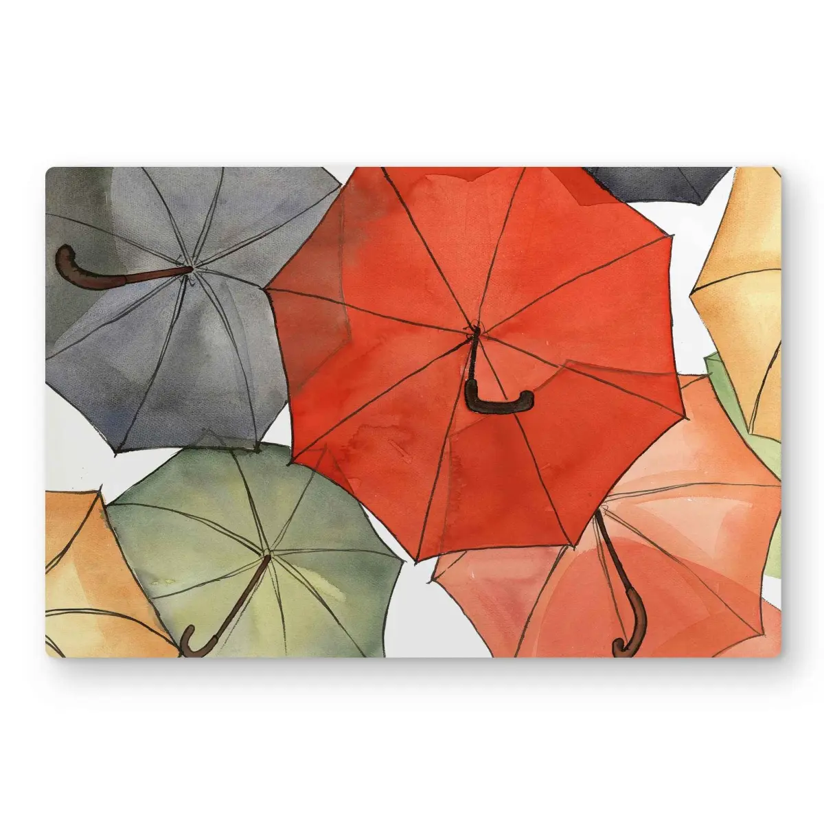 Begin Home Decor C1MP24364H4GTF 24 x 36 in. The Umbrellas of Petit Champlain - Metal Print Wall Art for Home