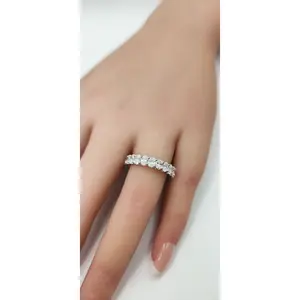 3 Carat Total Weight Oval Eternity Band, 14k White Gold, Size 7