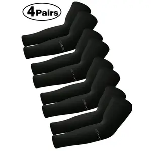 4 pairs of unisex arm sleeves, warm, unisex sports arm sleeves, sun protection and anti-ultraviolet, hand coverage, suitable for running, fishing, cycling, sports, summer