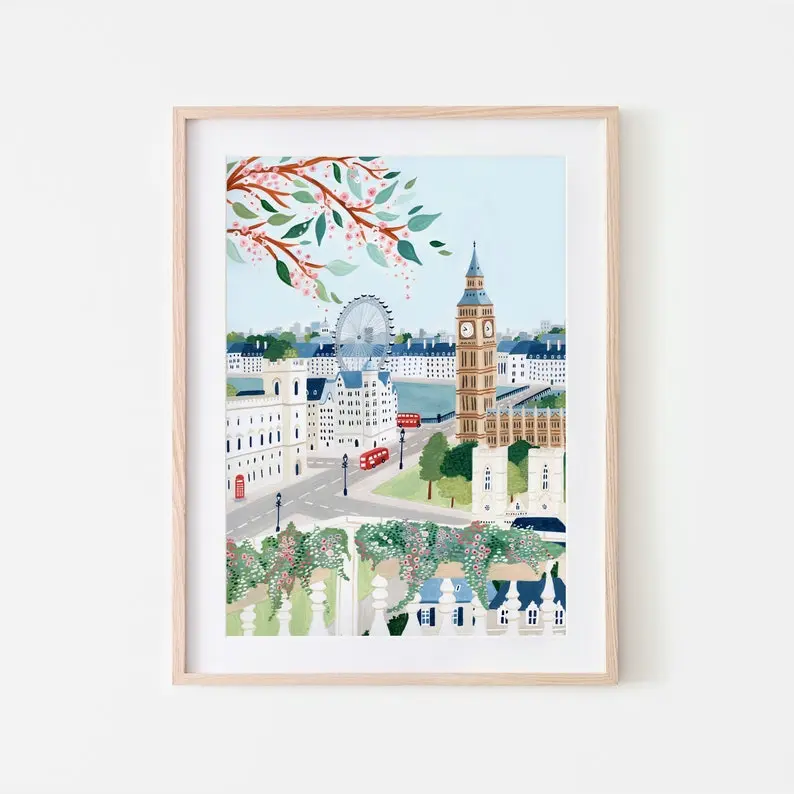 London Print, England Poster, City Wall Art, Apartment Kitchen Wall Art, Gallery Travel Poster, New Home Housewarming Wedding Gift
