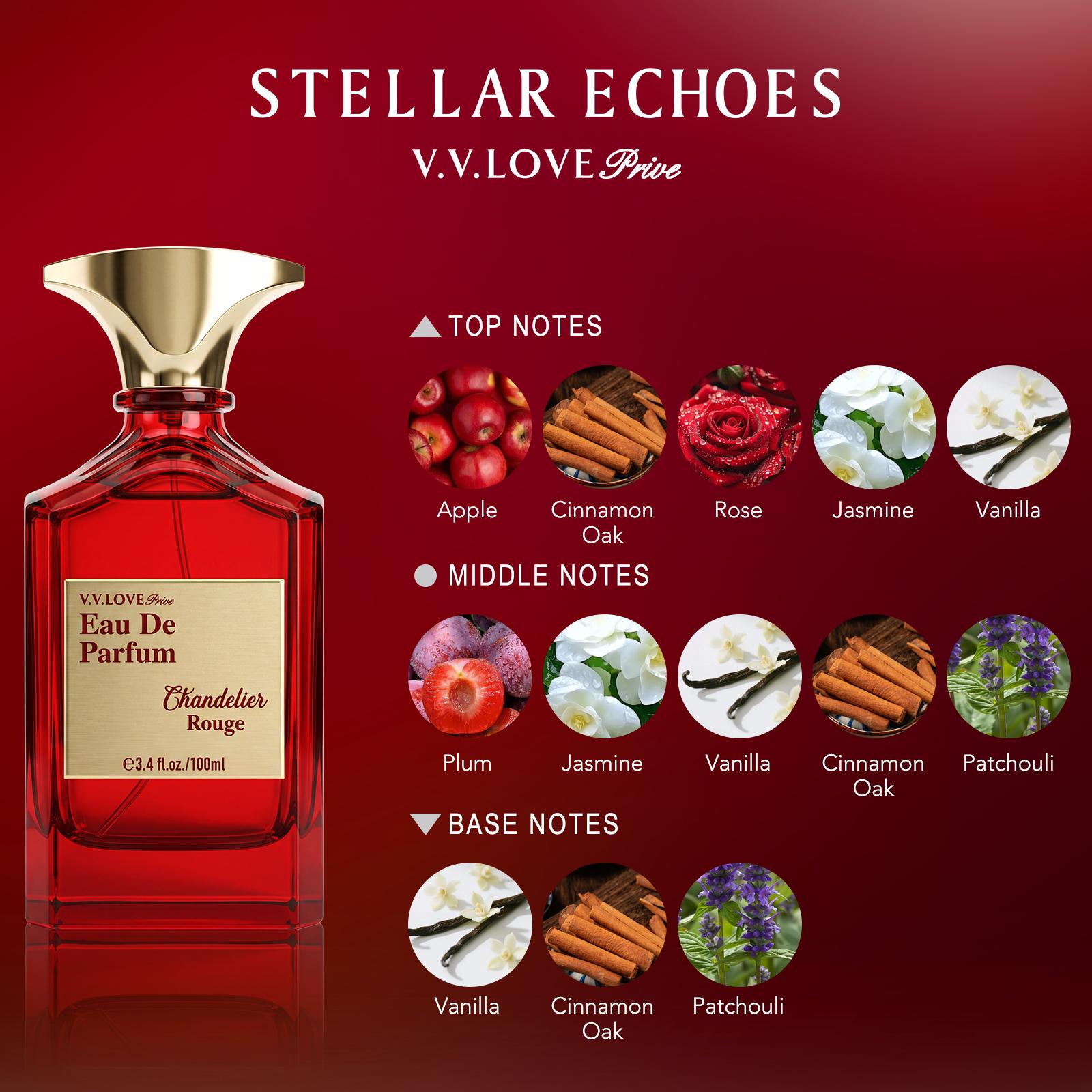 Chandelier Rouge | Fruity Floral Vanilla Woody | EDP Luxury Women Perfume 100ml | Apple,Lychee,Rose,Jasmine,Vanilla | Long Lasting Date Night,Party & Special Occasions