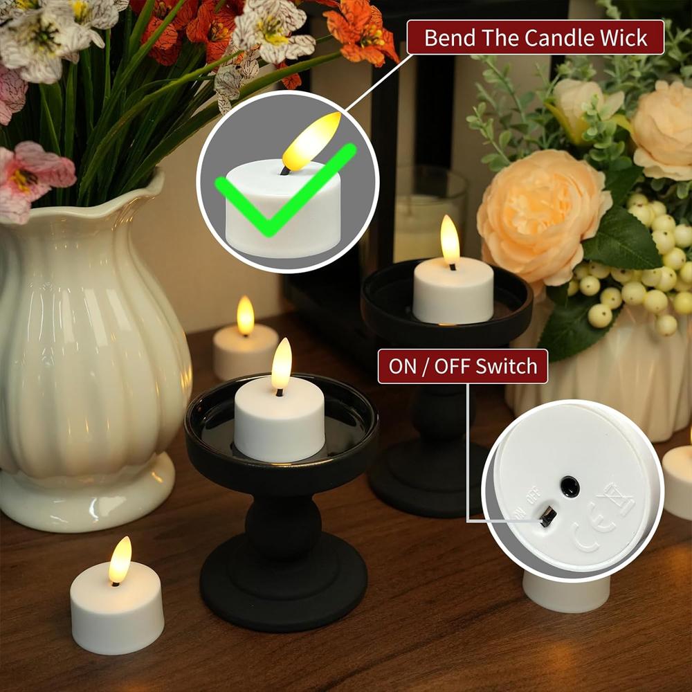 Flameless LED Tea Lights Rechargeable With Timer Romote Remote, Candles For Wedding Centerpiece Table Decor Christmas