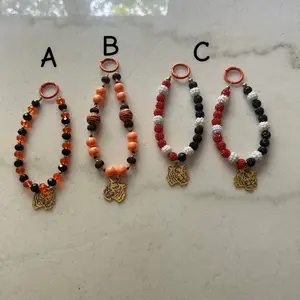 Cincinnati Keychain Phone Charm Purse Charm Bag Charm Beaded Design Team Colors Options A B C