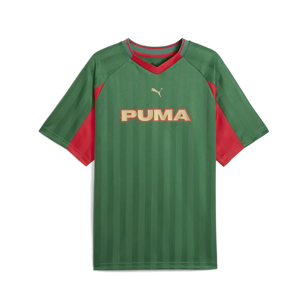 PUMA Mens Sport V-Neck Short Sleeve Jersey Soccer Cleats  - Green