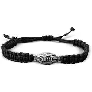 Sportybella Football Bracelet - Adjustable Paracord Charm Bracelet. Unisex Football Gifts