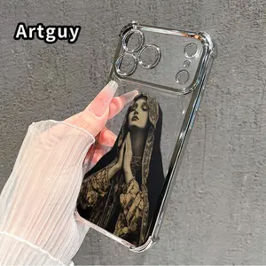 Prayer of the Veiled One Pattern Phone Case for iPhone 17 Pro Max 16 15 Plus Air 14 13 12 11 E Electroplated Cover with Airbag Shockproof Soft Silicone Casing