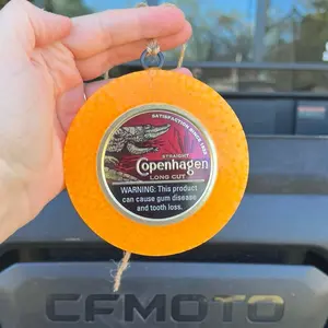 Urban Cowboy Scented Men's Car Freshie - Long Cut, Satisfaction Since 1986, Orange Design, Ideal for CFMOTO