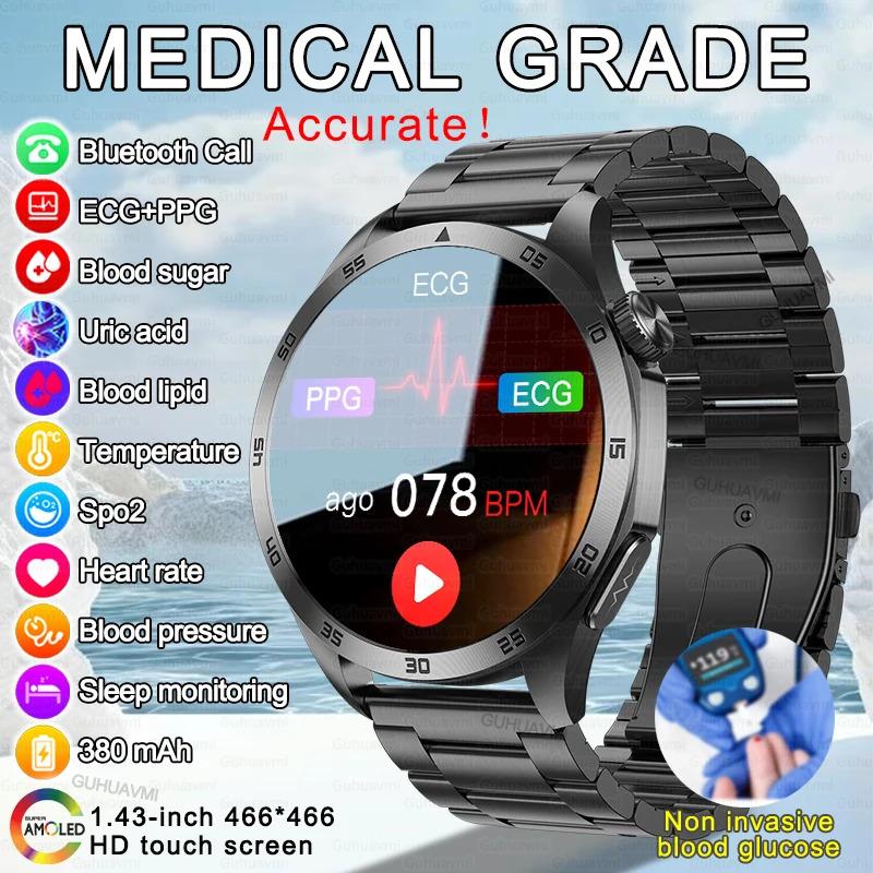 Blood Lipids Uric Acid Blood Glucose Smart Watch Men Fitness Tracker ...