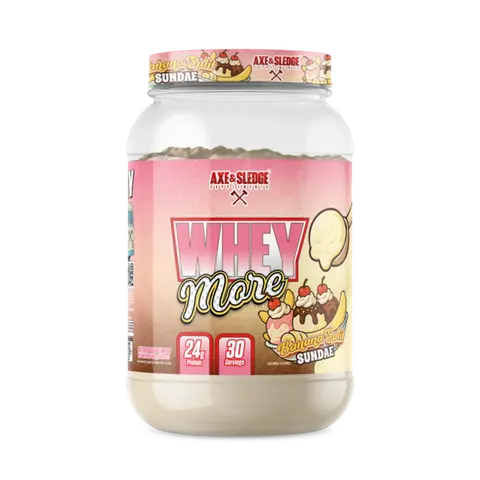 Axe & Sledge WHEY More Protein Blend, 24g Protein, Whey Concentrate & Isolate with Digeseb Workout Supplement Optimum Fitness Fiber Edible Dietary