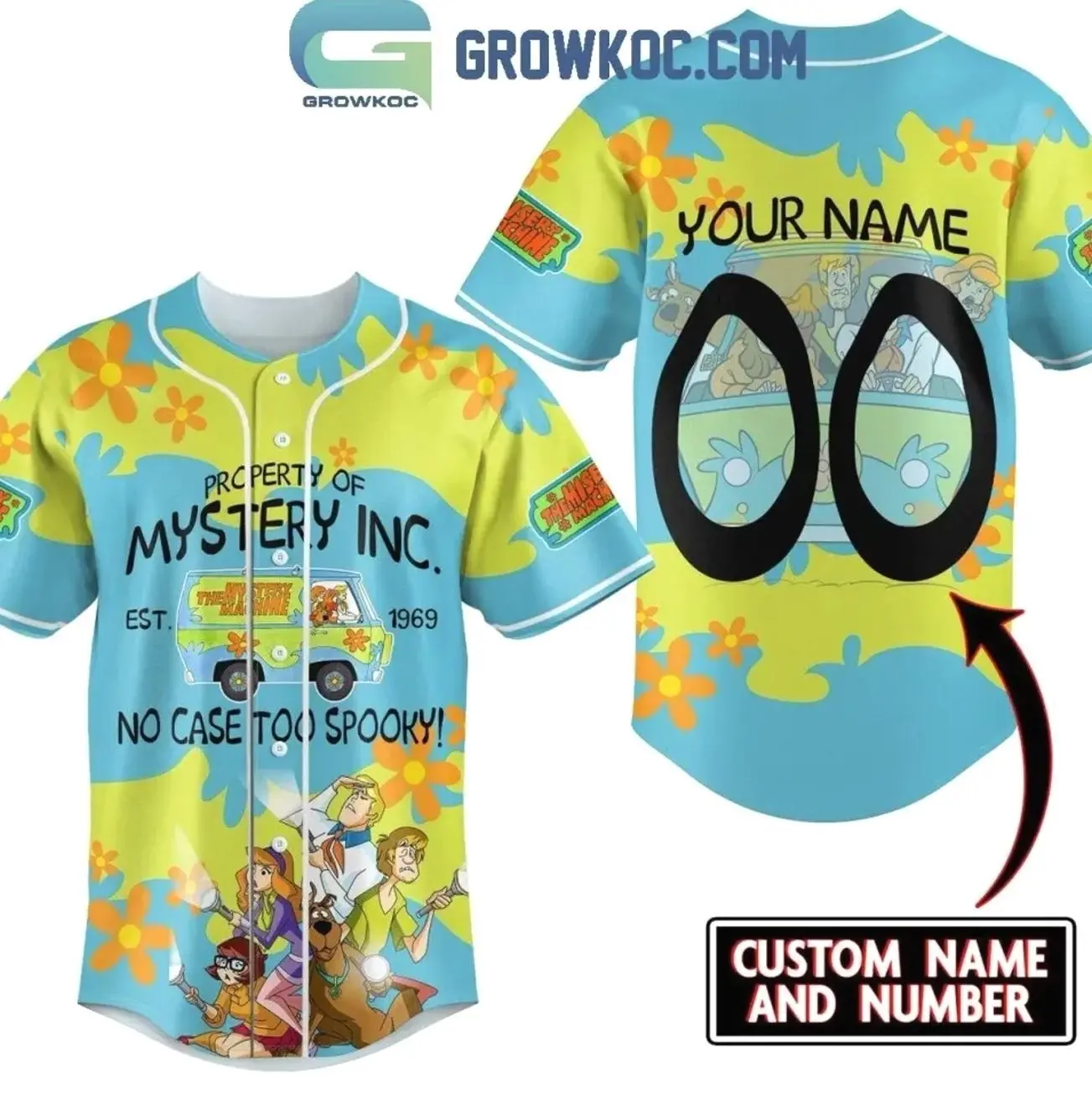 Scooby Doo Property Of Mystery Inc. No Case To Sppoky Baseball Jersey