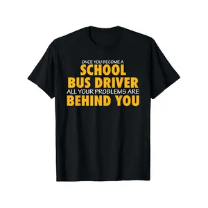 School Bus Driver Appreciation Gift - Cotton T-Shirt, Casual & Outdoor Wear, Breathable Crew Neck Tee for All Seasons, Sizes S-XXXL Graphic Vintage