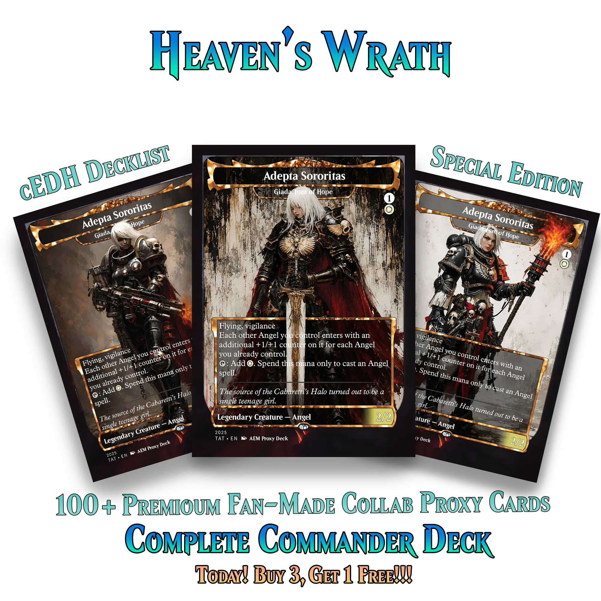 Heaven's Wrath Giada Space Nun MTG Proxy Deck - 100+ Cards Set