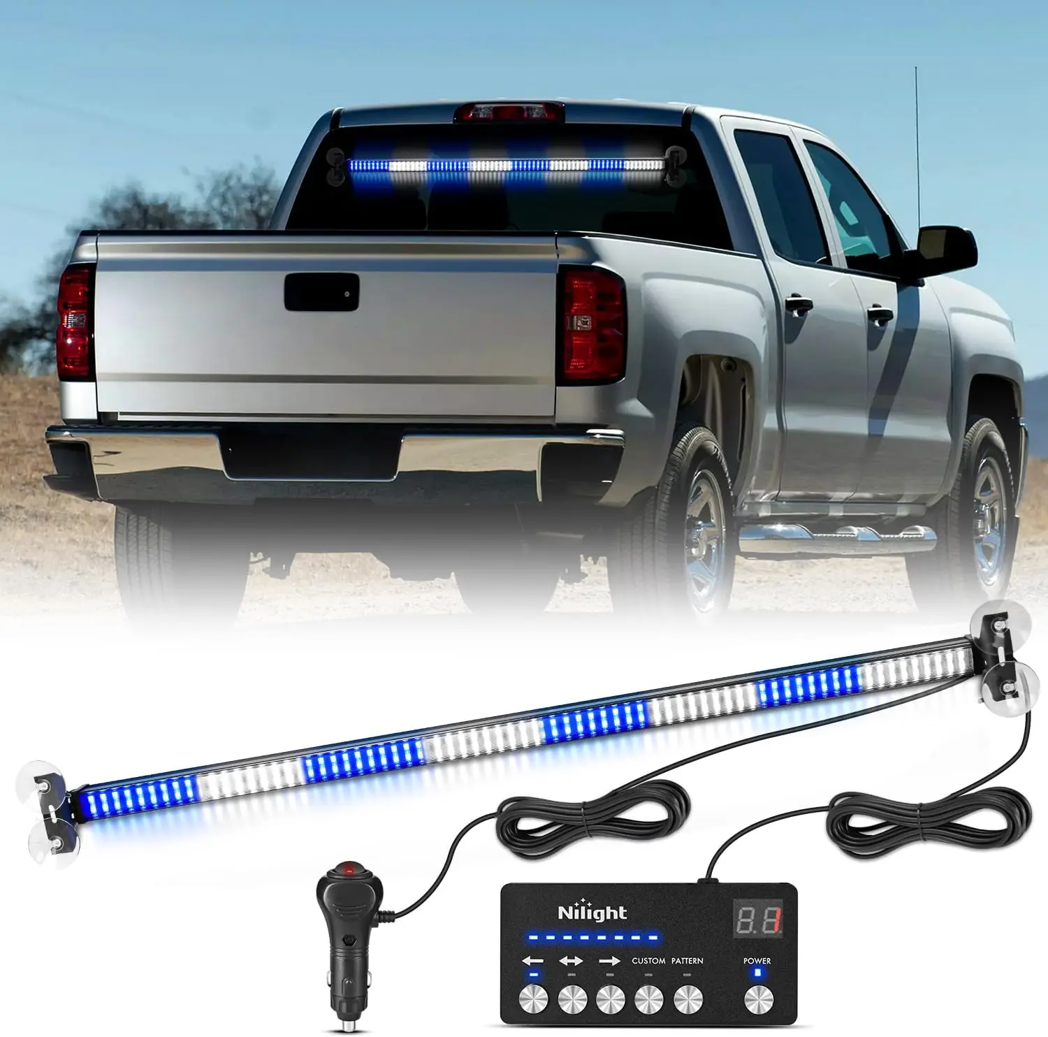 Nilight 144 LED Traffic Light Bar – LED Work Light Strobe Kit with Controller for Plow Trucks, Construction Vehicles, Strobe Light Kit Led Backlights