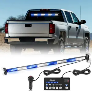 Nilight 144 LED Traffic Advisor Light Bar – Blue & White Strobe Light with Controller for Plow Trucks, Cars & Construction Vehicles