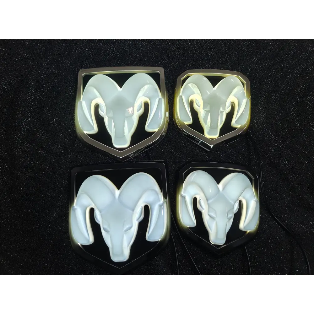 LED Front & Rear Illuminated Ram Head Emblems, Car Exterior Stickers & Accessories, Compatible with Ram 1500/2500/3500 (2009-2018) for Vehicle Luxury Enhancement, Car Accessories