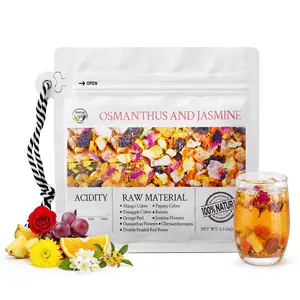 Osmanthus Jasmine Fruit & Herbal Tea - Pure Natural Loose Leaf Floral Fruit Tea, Zero Acidity Calming & Relaxation Blend with Rose & Chrysanthemum, 5.3 Oz (150g) | iTREE · Vital-Tea