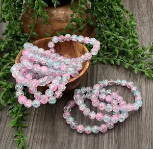 Glass Crackle Bracelet (Man-Made) 10mm