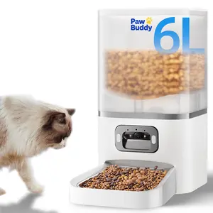 Automatic Cat Feeder with 2K Camera: 5G WiFi Automatic Dog Feeder with Night Vision,Cat Food Dispenser with 6L Large Food Storage Container for Multiple Pet