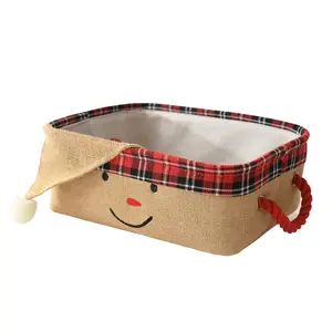 Christmas Baskets Empty Collapsible Christmas Storage Bins, Christmas Storage with Handles, Gifts Bags for Christmas Decor for Nursery Room