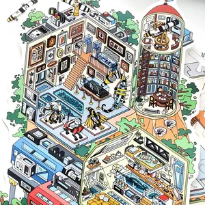 Infeel.me Pet+ Card 2.5D Large Scene Stickers Set, Third Eight Series, Includes 3 Pieces, Ideal for Decorative Use