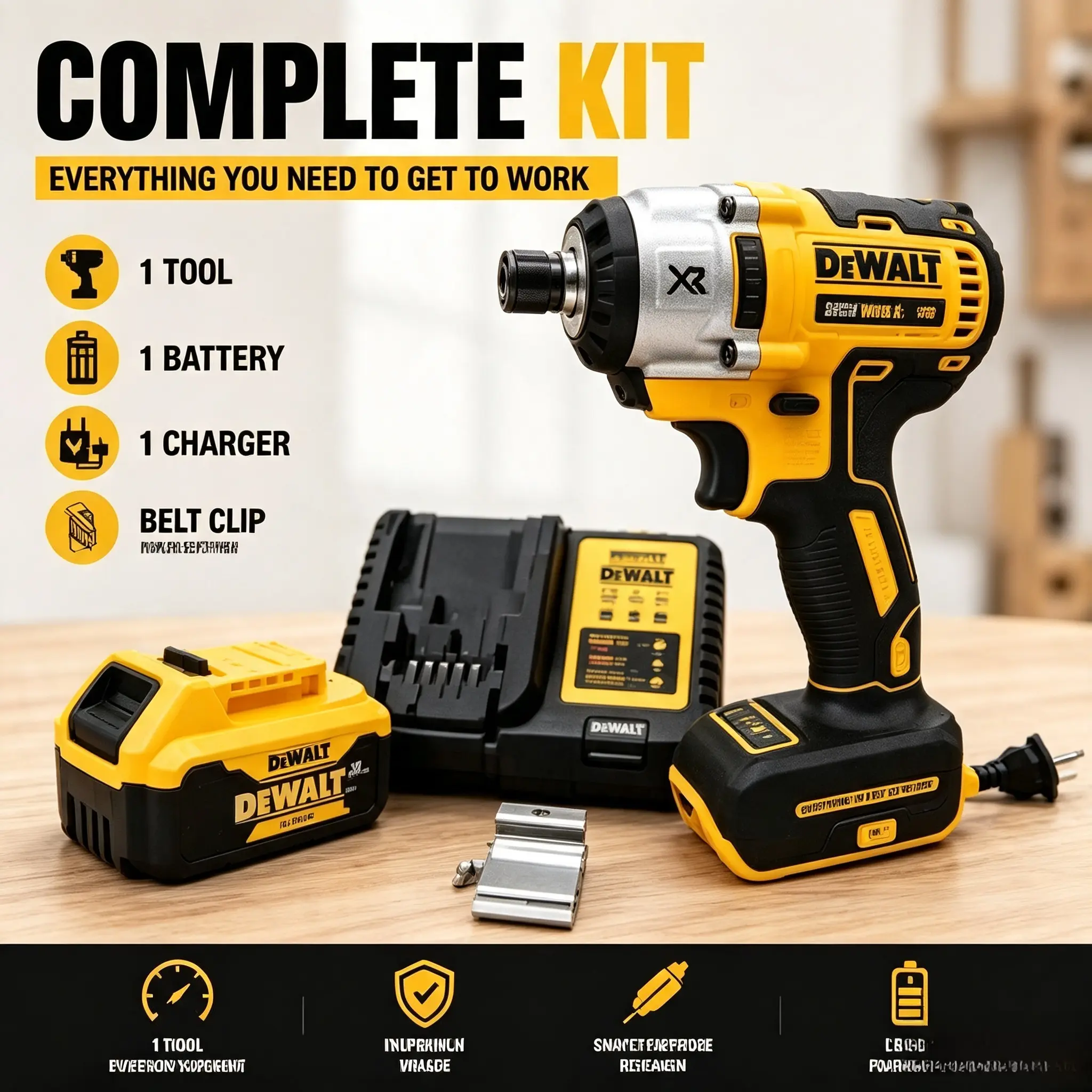 Dewalt DCD887 20V Lithium-Ion Brushless Cordless Impact Drill & Screwdriver, Multifunctional Cordless Drill for Construction, Tools & Hardware Hand Tool