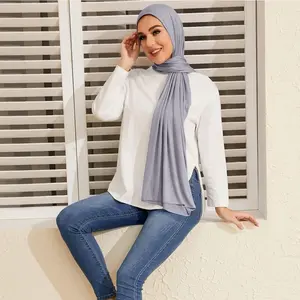 Light Gray Hijab Scarfs for Women Premium Jersey Hijab Hijab for Women Muslim Cotton Hijab 70x28in