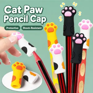Cute Cartoon Cat Paw Pencil Cap, Adorable Kids Pencil Case, Three Styles Available, Perfect for Children, Fun and Practical Stationery Accessory
