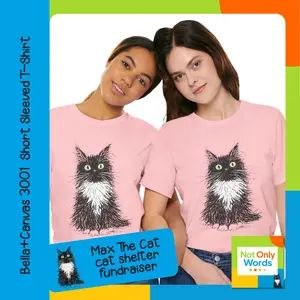 Fluffy Black Cat Tee | Green Eye Kitty T-Shirt | Max The Cat FundRaiser T-shirt