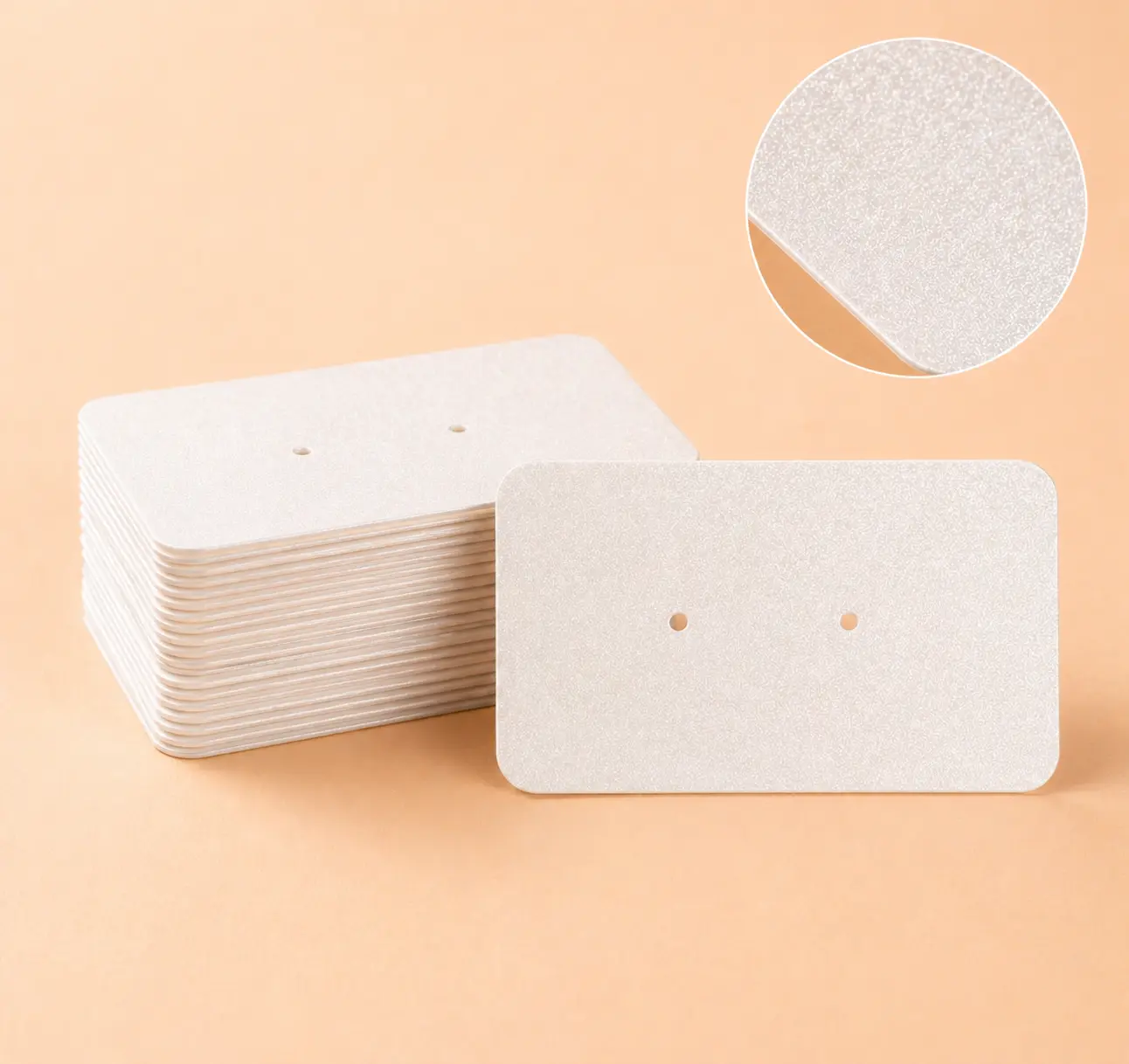 Earring Cards for Studs using Premium White Pearl Card Stock, Set of 50 Cards